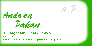 andrea pakan business card